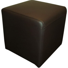 Quattro Meble Dark Brown Real Leather Stool 40 x 40 x 40 cm Cowhide Seat Cube Footstool Upholstered Stool Real Leather Puff