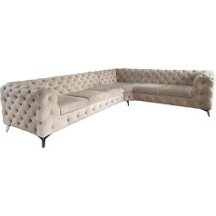 Ares Meble Moet L Sofa 6 Seater – 320 x 260 cm – Chesterfield Sofa L Shape – Big Sofa XXL – Living Landscape L Shape – Corner Sofa Velvet – Glamour Living Room Furniture Sofa – Large Corner Couch –