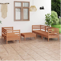 Guyana 6-TLG. Garten-Lounge-Set Balkon MöBel Lounge Set Lounge-Sofagarnitur Garten MöBel DraußEn Gartenlounge-Set Honigbraun Massivholz Kiefer 3082475