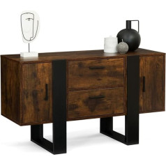 Idmarket - Sideboard, niedrig, 105 cm, Phoenix, Holz, Antik-Optik, Schwarz