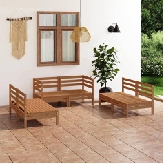 GuyAna 6-TLG. Garten-Lounge-Set Balkon MöBel Lounge Set Lounge-Sofagarnitur Garten MöBel DraußEn Gartenlounge-Set Honigbraun Massivholz Kiefer 3082555