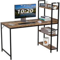 Vida Designs Computer Desk, Engineered Wood, Dark Wood, 117H x 120W x 64D