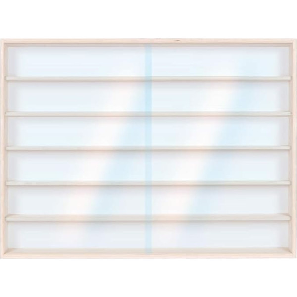 Alsino V-13 Display Cabinet Collector's Display Case 100 cm x 58 cm x 8.5 cm Birch Mutliplex Natural Display Case for Figures, Stones, Models, Thimbles