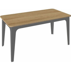 Wood Furniture Compact Melamine Dining Table (Anthracite, 139 x 80 x 74)