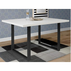 Möbelando Talbert V Dining Room Table Wooden Dining Table White Matte / Black