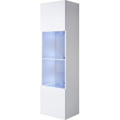 Mb Muebles Bonitos Muebles Bonitos Luke V6 Display Cabinet Width 40 x Height 165 x Depth 29 cm Glossy Melamine White