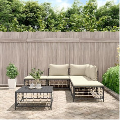 Whopbxgad Living Room Furniture Sets,Couch Sets for Living Room,Sofa Bed,6-TLG. Garten-Lounge-Set mit Kissen Anthrazit Poly Rattanmodular Sofa,modular Couch,Outdoor Patio Furniture,
