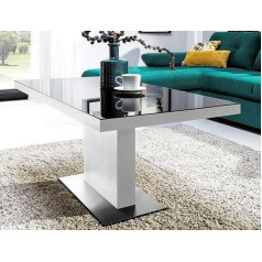 Dbhfgjmn Eingangsbereich Konsolentisch Sofatische Design Couchtisch Weiß Seidenmatt mit Schwarzglas hochwertig