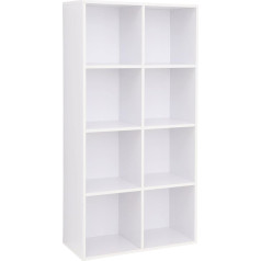 Vasagle 8 Compartment Wooden Bookcase Decorative Shelving Unit Free Standing Cabinet Office Home