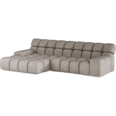 Domimeble DomoHome - Campile Big Corner Sofa with Sleep Function, 288 cm Wide Sofa, Modern Couch, Corner Sofa, Living Room Furniture, Electric Extendable Seat, Sofa L Shape (Left, Eden 7)