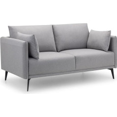 Julian Bowen 2 Seater Solid Wood Frame Sofas with Foam and Fabric Upholstery Platinum