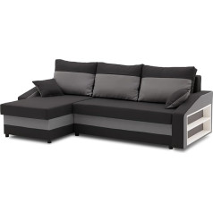 Generic Hewlet Corner Sofa with Shelf and Sleep Function Best Corner Sofa with Bed Box Best Upholstered Furniture for Living Room with Storage Space, Comfortable (Haiti 17+ Haiti 14- Shelf Right)