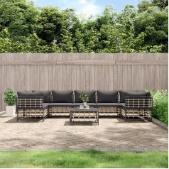 Whopbxgad Living Room Furniture Sets,Couch Sets for Living Room,Sofa Bed,8-TLG. Garten-Lounge-Set mit Kissen Anthrazit Poly Rattanmodular Sofa,modular Couch,Outdoor Patio Furniture,