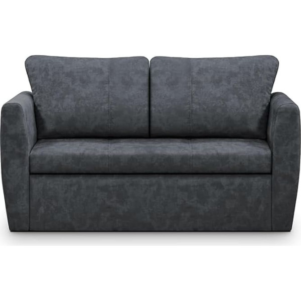 Mars Meble Camel 2-Seater Sofa Bed with Sleep Function 188 x 122 cm Velour Relax Sofa with Bed Box Colour: Dark Grey Terra 96