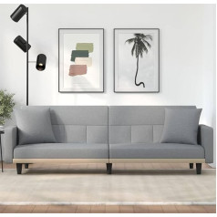 ZEYUAN Schlafsofa mit Kissen, Couch, Schlafcouch, Sofa Mit Schlaffunktion, Sofa Bed, Sofabett, Bettsofa, Tagesbett, Hellgrau Stoff