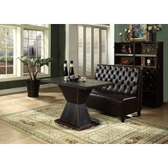 Jvmoebel Chesterfield Sofa Bench Couch Bench Brown Waiting Room Living Room Office Sofas