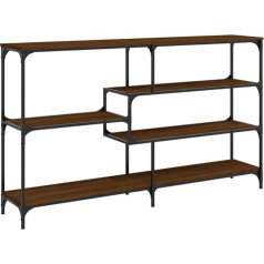 Makastle Konsolentisch Flurtisch Dekotisch Wohn- und Schlafzimmer Standregal Beistelltisch Sofatisch Eingangstisch hinter Sofa, Braun Eichen-Optik 160x32x95 cm Holzwerkstoff