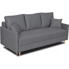 Impar24 Schlafsofa Yantai, Sofa mit Schlaffunktion und Bettkasten, Klappsofa, Schlafcouch 208 x 103 x 101 cm, Couch in Veloursstoff, Farbe: Grau