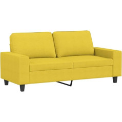 vidaXL Sofa 2-Sitzer, Loungesofa Couch mit Armlehnen Rückenkissen, Wohnzimmersofa Designsofa mit Metallgestell, Sitzmöbel Zweisitzer, Hellgelb Stoff