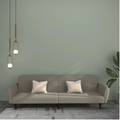 Gecheer 2-Sitzer Schlafsofa Schlafsessel Gästebett Chaiselongue Couch Sofa Bettsofa Polstersofa Loungesofa Hellgrau SamtType 2