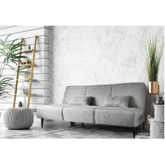 ‎Dmora Dmora Hugo Fabric Click Clack Opening Sofa Bed with Cushion, 190 x 70 x 80 cm, Grey