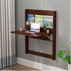 SophiaRed Wall Mounted Small Table Workstation, Multifunctional Folding Laptop Desk with Storage Compartments, Dining Table Workbench Shelf, SophiaRed-84 x 80 cm