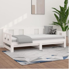 Lapooh Extendable Day Bed, Sofa Bed, Couch with Sleep Function, Sofa Bed, Sofa Bed, Sofa Bed, Sofa Bed, Daybed, Youth Bed, Couch Bed, White Solid Pine 2 x (90 x 190) cm