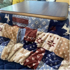 Kotatsu Living Room Heating Table Set Made of Four Soft Cartoon Warm Quilt Kotatsu Table Made of Wood Four Seasons Multifunctional Coffee Table (Colour: Light Brown, S: 80 x 80 x 41 cm)