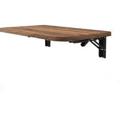 An der Wand montierter schwimmender Klapptisch, zusammenklappbarer Wandschreibtisch für kleinen, platzsparenden schwebenden Eckschreibtisch (60 x 40 cm/23,6 x 15,7 Zoll, Walnuss)