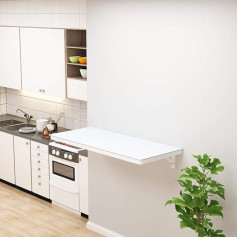 wandklapptisch klapptisch Wand wandtisch klappbar, Multifunktionaler Wandtisch, schwebender Computertisch, klappbarer Esstisch, Design aus gehärtetem Glas, für Werkbank, Küche, Heimbüro, Wäs