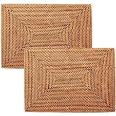 Ciwei 2 StüCk Tisch Sets rutschfeste Rattan Tisch Sets Essen Tisch Hitze BestäNdige Gewebte Tisch Sets Isolierung Hitze BestäNdige Matten