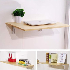 Wall Folding Table, Wall Table, Foldable, Drop Leaf Desk, Wall Mounted Floating Folding Table (Wood), Work Table, PC Table, Computer Desk, Wall Mounted Bedside Table