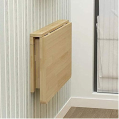Solid Wood Folding Table, Wall Table, Dining Table, Computer Desk, Study Room, Wall Folding Table, 80 x 55 cm