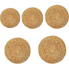 Fvoagaou 5Er Pack Rundes Wasser Hyazinthen Tischset, Hochwertige Gewebte Wicker Tisch Tisch Sets Becher Tisch Tischsets Becher 18/25/30/35/38Cm