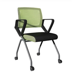 Heimcomputerstuhl mit Rollen, mobiler Büro- und Konferenzstuhl, Studentenwohnheim, Schule, Rückenlehne, Trainingsstuhl (Color : Green, S : 55 * 56 * 84cm)