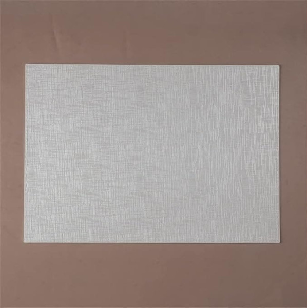 Temkin Tischsets-Set, Esstischsets, 4 Stück, doppeltes Tischset, Leder, rechteckige Tischset, Tischset, Hotel, Zuhause, nordischer Stil, Tischset (Farbe: Argento) (Argento)