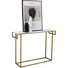 Zzbfhh Marmor-Konsolentisch, Goldener Sofatisch, Eingangstisch, Eingangsbereich, Flur, Sofa, Couch, Wohnzimmer, Kaffee, 80 x 30 x 80 cm