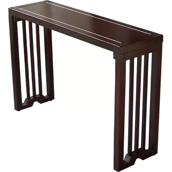 Kphymod Konsolentisch Schmaler Konsolentisch Im Eingangsbereich Mit Verstellbarem Fuß, Langer Sofatisch Aus Holz Hinter Der Couch, Moderner Eingangstisch Im Flur Für Das Wohnzimmer Im Foyer ( Color : Brown ,