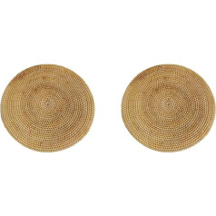 ‎Fegtrty Fegtrty 2X Hand Gewebte Rattan Tisch Sets, Runde Wicker Tisch Sets, Natürlich Gewebte Tisch Sets für Den Essen Tisch, Hitze Beständige Matten