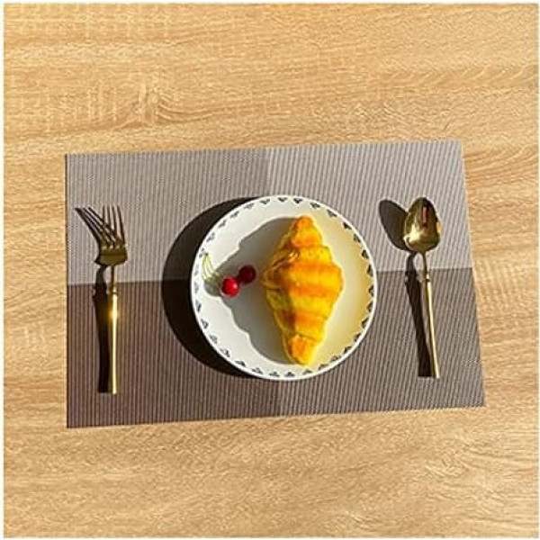Bangha Tischset 2 stücke PVC Tischsat Waschbar TischsetsDining Tisch Imitation Leinen Matte Rutschfeste Tischsat Set Cup Coaster Küchenzubehör Tischset Abwischbar (Color : 011, Size : 45cm X 30cm)