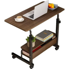 Elzey Portable Desk for Laptop with Wheels Over Bed, Mobile Rolling Stand, Tilting Table, Height Adjustable Tray, Bed, Sofa, Side (Color : Black)