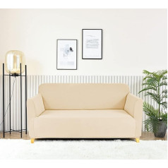 ‎Homebliss Homebliss Sofa Cover 3-Seater Sofa Cover Stretch Universal Elastic Couch Cover Sofa Cover 3-Seater (180-220 cm) Cream White