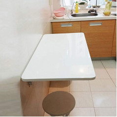 Wall Mounted Folding Table Folding Kitchen Dining Table Kids Table High Density Top Home Office Desk Workstation Computer Desk on Trestle