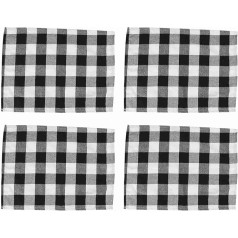 Oewnvmd Set of 4 black and white placemats, table mat, tableware plate, place mat for daily placement, farmhouse decoration, family dinner, barbecue and parties, etc.