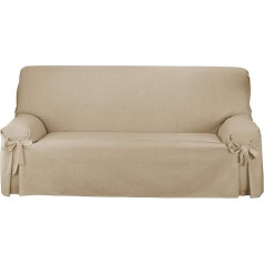 Martina Home Turia 3 Seater Sofa Cover with Bows Cotton Camel