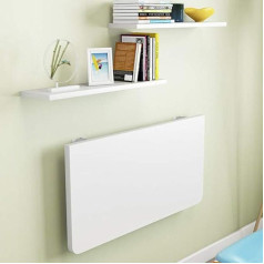 Ralira Folding Solid Wood Folding Table, Folding Kitchen Dining Table, Kids Computer Desks and Workstations for Home, Bedroom, Office, Bathroom, Balcony (White 12