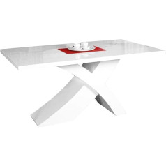 Sedex Clever Essential Table 140-200/90 cm / Extendible Function / High-Gloss / Designer Table / Dining Table / White