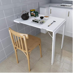 KAV KAD Wall Mounted Computer Desk for Household - Wall Mounted Table Folding Table Small Home European Computer Desk Space Saving Wall Work Table Multifun, white