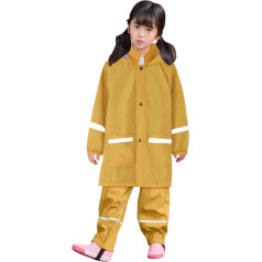 Kobilee Children's Rain Suit, Pack of 2, Breathable Rain Poncho, Outdoor, Waterproof, Windproof Raincoat with Pocket, Hiking Rain Overall, Hat Brim Widening Rain Suit, 1-8 Years, Rain Jackets Rain