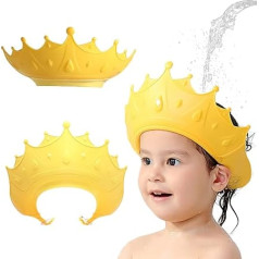 Shower Cap Children Baby Adjustable Crown Hair Washing Child Protection Shield Shampoo Protection Baby Visor for Eyes, Ears and Face - KAMHBE (Yellow)